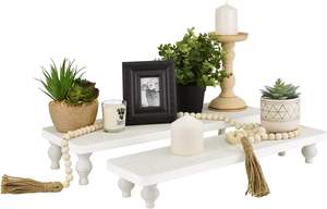 Ensemble de 2 supports de présentation en bois, support de table rustique pour la décoration, les desserts et l'affichage commercial - Product Image 3