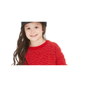 Maglione rosso in ciniglia con bordi smerlati per bambina Epic Threads, taglia 2T - Product Image 2