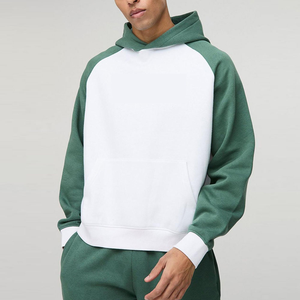 2025 nueva llegada ropa de calle personalizada gota hombro Color bloque contraste sudaderas con capucha 80% Algodón 20% poliéster sudaderas con capucha para Unisex - Product Image 5