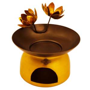 Quemador de Aroma de Latón de Alta Calidad con Diseño Floral, Soporte para Incienso de Carbón y Resina, Paquete de Almizcle y Carbón, Modelo Nuevo - Product Image 1
