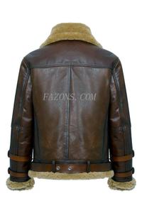 Mens Aviator Flight B3 Bomber Shearling <b>Jacket</b> <b>Flying</b> Warm filling Biker Style Casual Vintage Real <b>Sheepskin</b> Leather <b>Jacket</b> OEM - Product Image 2
