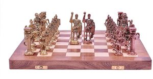 Jeu d'échecs en laiton romain avec plateau en bois, 2 joueurs, à partir de 3 ans - Product Image 2