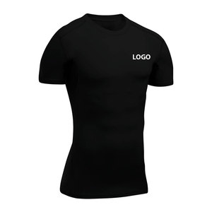 Venta caliente Fitness Compression Shirt Hombres Rash Guard Quick Dry Gym Manga corta Ropa para correr Muscle Fit - Product Image 1