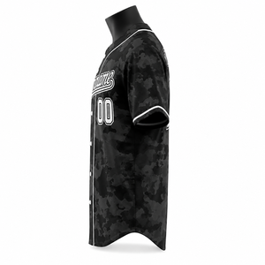 เสื้อเบสบอลแบบกำหนดเอง สีดำลายพราง แขนสั้น ยูนิเซ็กซ์ ระบายอากาศได้ดี ซับเหงื่อ สายรัดคู่ โพลีเอสเตอร์ 100% สำหรับผู้ใหญ่ - Product Image 4