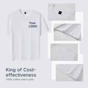 T-shirt d'été en coton 280g Solid Short Sleeve Custom Logo Printing Embroidery Casual Blank t shirt - Product Image 4
