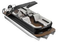 Nouveau bateau ponton essentiel avec un design de clôture unique pour les vacances en famille, la pêche, yacht sportif durable en fibre de verre, moteur de pêche