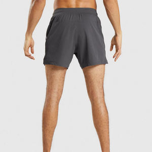 Pantalones cortos de gimnasio para correr para hombre, pantalones cortos de malla de poliéster para entrenamiento de peso pesado, pantalones cortos lisos con cordón - Product Image 2