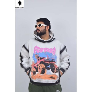 ชุดวอร์มกางเกงผ้าระบายมีฮู้ดสำหรับผู้ชายชุดออกกำลังกายผ้าคอตตอนพิมพ์ลายหน้าจอ100% ชุดกีฬาผ้าปักลาย - Product Image 1