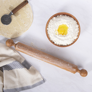 Professional 50cm Beech Wood Rolling Pin - <b>Large</b> Diameter Natural Solid Wooden Dough <b>Roller</b> - Eco-Friendly Pastry & Pizza <b>Roller</b> - Product Image 1