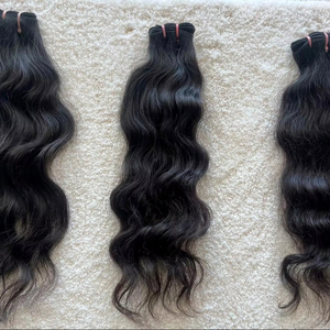 Extensiones de cabello indio de trama doble Estilos de rizos de onda suave Color de cabello natural Cabello Remy virgen de lujo Paquete de volumen de longitud instantánea - Product Image 1