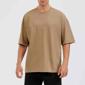 T-shirt lourd personnalisé de logo d'étiquette personnalisée de qualité supérieure 100% coton 300GSM t-shirts vierges surdimensionnés en coton épais - Product Image 3