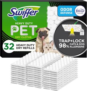 Swiffer Sweeper Pet, Heavy Duty Dry Sweeping Cloth Refills with Febreze Odor Defense, <b>Floor</b> Cleaning, 32 Count - Product Image 1