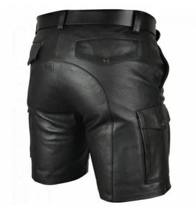 Comfortable Real Leather <b>Shorts</b> For <b>Men</b> Casual Summer Leather Daily With Breathable And Custom Waist Size Adjustment - Product Image 5