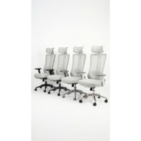 Chaise de bureau ergonomique moderne 2026 avec dossier en maille, appui-tête, accoudoirs réglables par vérin à gaz et base étoile, pour bureau, domicile, hôpital, école