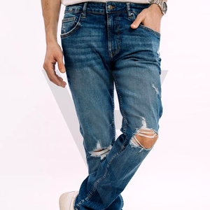 Jeans denim d'hiver vintage pour hommes, tissu solide et durable, respirant, confortable et décontracté - Product Image 3