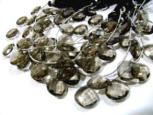 Briolette รูปหัวใจสีน้ำตาลควอทซ์รมควันขนาด13มม. ยาว8นิ้วเครื่องประดับทำอัญมณี - Product Image 3