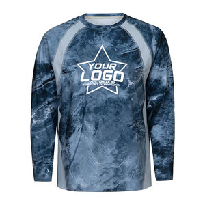เสื้อตกปลาแขนยาวระบายอากาศได้ดีของผู้ชายเสื้อตกปลาแบบกำหนดเองพิมพ์ซับลิเมชันกันยูวี UPF 50 - Product Image 1