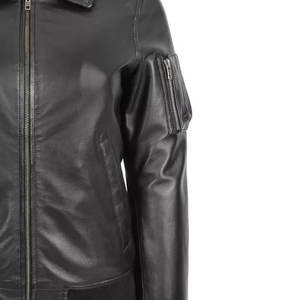 แจ็คเก็ตหนังผู้หญิงแบบใหม่ ราคาขายส่ง คุณภาพสูง ดีไซน์ OEM ทรงเข้ารูป ทันสมัย หนังแท้ ราคาประหยัด - Product Image 5