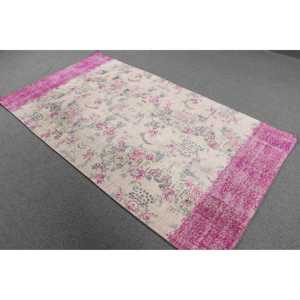 พรมตุรกีขนาด 3.9x7.5 ฟุต ลายจุดสีชมพู สไตล์วินเทจ - Product Image 2