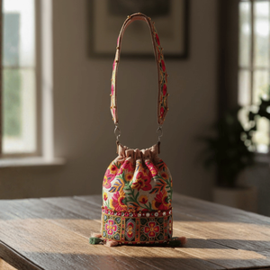 Rangriti Floral Embroidered Potli <b>Bag</b> <b>Charm</b> - Product Image 3