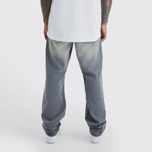 OEM/ODM 100% algodón transpirable ligero desteñido piedra lavada pantalones de mezclilla pierna recta Streetwear estilo holgado pantalones vaqueros - Product Image 3