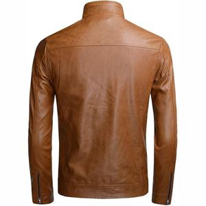 Chaqueta de cuero con cremallera informal para hombre de otoño invierno de calidad profesional - Product Image 6