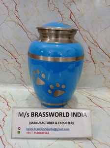 Urnes de crémation en laiton en aluminium de qualité supérieure urnes de stockage de cendres d'animaux de compagnie bleues et roses Construction en métal - Product Image 5