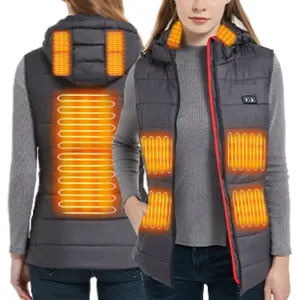 Chaleco Térmico Recargable de 12v 7.4v 5v para Hombre y Mujer, con Botón Metálico Patentado y Capucha Térmica Desmontable - Product Image 5