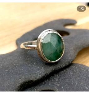 แหวนชุบทองเงินสเตอร์ลิง925ทันสมัยแหวนวงรีทรงวงรีขนาด8x11มม. โอปอลเอธิโอเปียนยอดนิยมใหม่ - Product Image 2