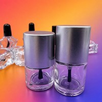 Flacon de vernis à ongles en verre transparent de luxe vide personnalisé de 10 ml et 15 ml, emballage cosmétique en gros