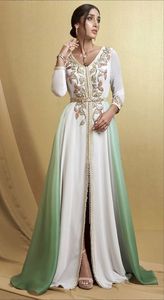 Hermoso diseñador de Oriente Medio Party-Wear Caftan Dress Adornado Crystal Glass Beads Dabka Work 2023 Colección de seda Bodas - Product Image 2