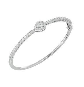 Brazalete de diamantes cultivados en laboratorio en forma de pera | Brazalete de oro con diamantes | Oro de 10K 14K 18K | Elegante pulsera de diamantes de laboratorio sostenible - Product Image 3