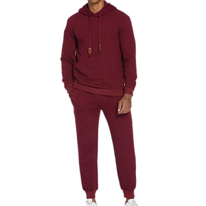 Ensemble de survêtement décontracté pour homme, haute qualité, manches longues, écologique, pour l'hiver, haut et bas, 100% coton molletonné - Product Image 1