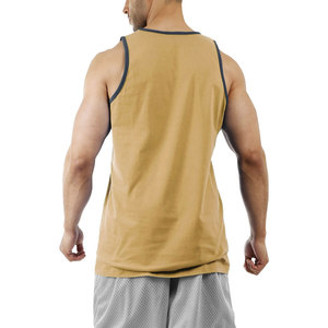 Débardeur de sport Offre Spéciale d'été Débardeur à col rayé imprimé de lettres pour hommes Débardeur respirant Débardeur en coton imprimé de logo personnalisé - Product Image 2