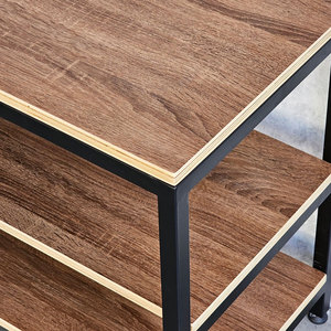 110x40cm Melamine-coated Plywood 3-Tier Shelf with Iron <b>Frame</b> for Living Room Use KTB68176 - Product Image 6