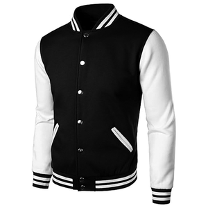 Veste de baseball décontractée à col rond 100% en laine pour hommes avec tissu tissé respirant motif léger bouton Letterman à capuche - Product Image 2