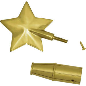 ปลายเสาธงทองเหลืองรูปดาวห้าแฉกสำหรับเสาธงในร่มและเสาธงขบวนพาเหรดขนาดเส้นผ่านศูนย์กลาง 1 นิ้ว ผลิตจากโพลีเอสเตอร์ทนทานสำหรับธงและแบนเนอร์ - Product Image 3