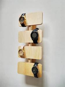 Innovador estante de exhibición de reloj de madera con cierre abierto hecho a mano organizador de reloj de madera contrachapada soporte de suspensión - Product Image 3