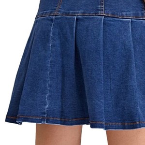 Falda vaquera hecha a medida para mujer, ropa informal personalizada cosida, ligera, antiarrugas, transpirable, cómoda Falda vaquera - Product Image 6