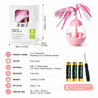 Jouet pour chat auto-remontant 3-en-1 avec distributeur de friandises et plume interactive rotative – Vente en gros