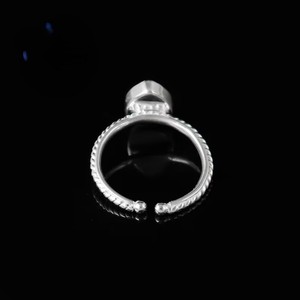 925 argent Sterling réglable poire 5x7mm lunette tasse anneau blanc pince anneau réglage à la main bijoux à bricoler soi-même Base fournitures en gros - Product Image 5