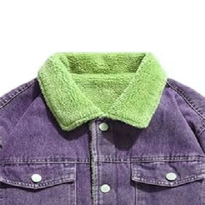 2025แจ็กเก็ตยีนส์สำหรับผู้ชายกันลมผ้าฟลีซหนาอบอุ่นแบบลำลองมีกระดุมติดปกเสื้อ - Product Image 3