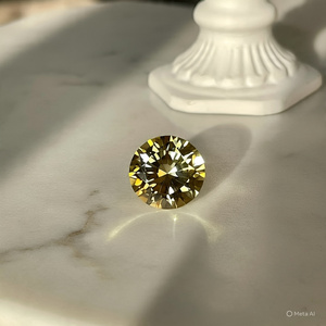 Moissanite de qualité supérieure, taille brillant, couleur jaune D, pureté VVS1, créé en laboratoire, 9,25 Moh's, 11,5 mm, en vrac - Product Image 2