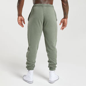 Pantalon de survêtement en molleton vintage de qualité supérieure pour homme, style streetwear, avec fermeture éclair, appliqué et broderie, effet vieilli, par le fabricant - Product Image 3