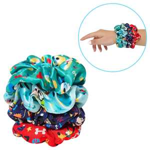 Lot de 4 Chouchous Mickey Imprimés pour Filles – Accessoires Cheveux Personnages Préférés – Vente en Gros - Product Image 1