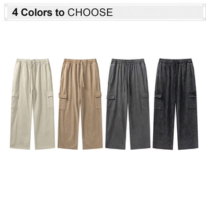 Pantalones Deportivos Holgados de Algodón para Hombre, Estilo Jogger, con Rayas Desteñidas por el Sol, Lavado Ácido, Pierna Ancha, Personalizados de Alta Calidad 2025 - Product Image 4