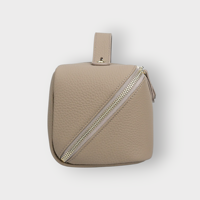 Nouvelle Trousse de Toilette de Voyage Haut de Gamme en Cuir Véritable Rétro, Capacité Moyenne, Étanche, Portable, avec Poignée Souple pour Cosmétiques