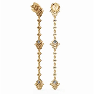 Boucles d'oreilles en or 18 carats de haute qualité, diamant Tulip Radiance, taille princesse et taille ronde, fournisseur en gros en ligne B2B - Product Image 3