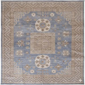 Tapis de Peshawar et de Khotan noué à la main, unique en son genre, 10'1 x 8'1 Pes_Kho_175 - Product Image 1