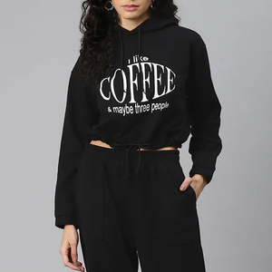 Full Length Solid Casual <b>Black</b> Winter Luxury <b>Women's</b> 2-Piece Hooded Tracksuit Set Breathable Hoodie Sweatpants - Product Image 5